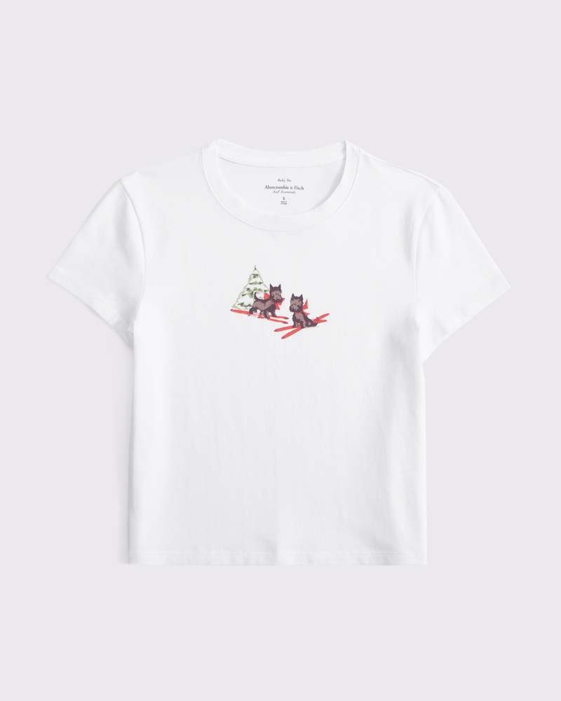 Ski Dogs Graphic Baby Tee