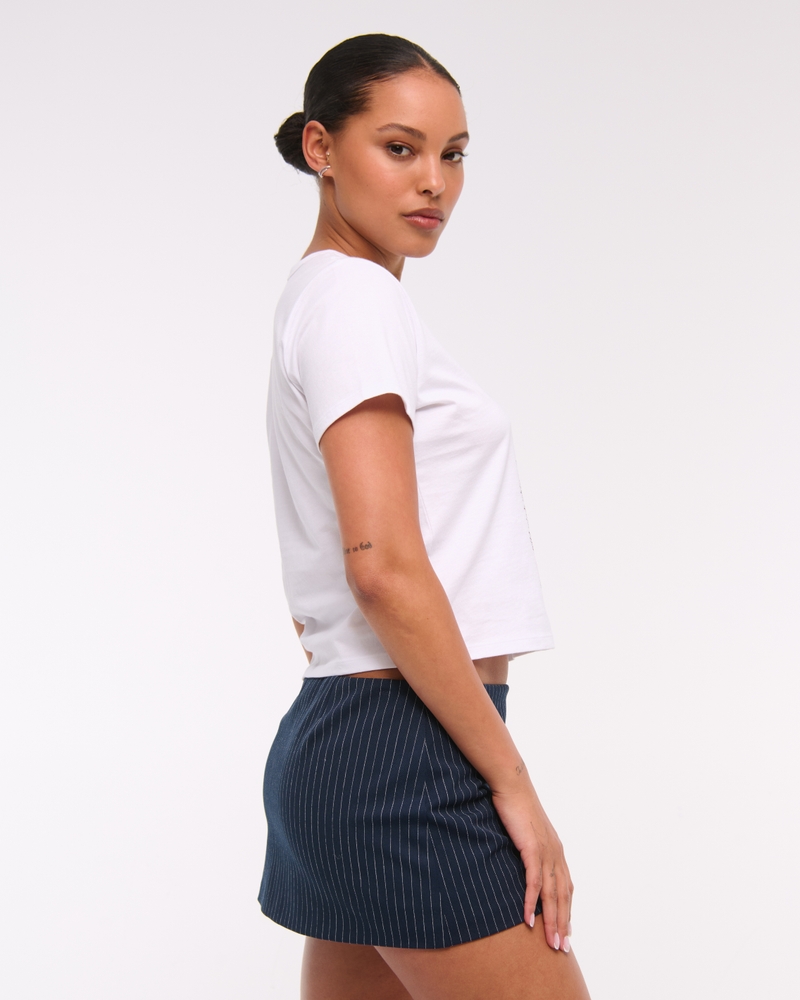 Short-Sleeve Western Graphic Skimming Tee(white,XXS)