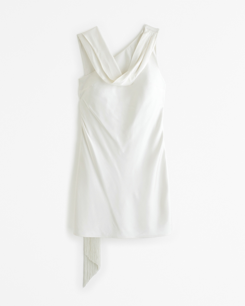 Scarf Slip Mini Dress(white,XXS)