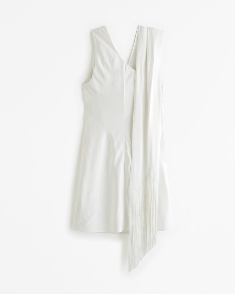 Scarf Slip Mini Dress(white,XXS)