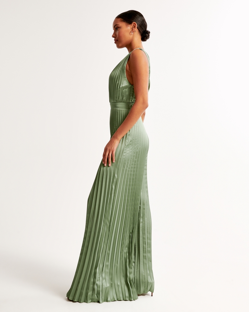 The A&F Giselle Pleated Jumpsuit(green,XXS)