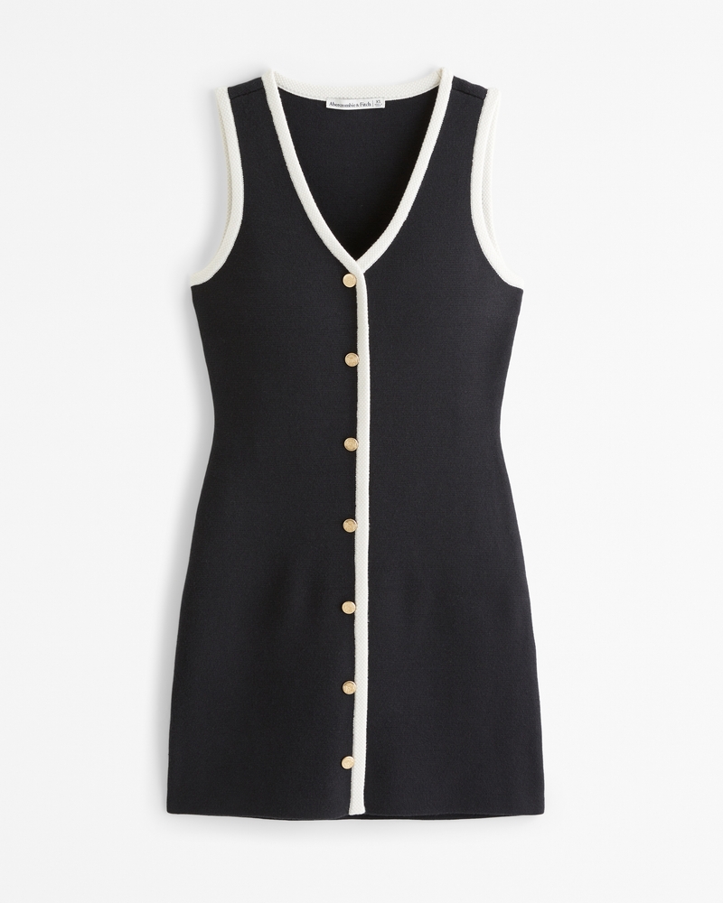The A&F Mara Sweater Vest Mini Dress(black,XXS)