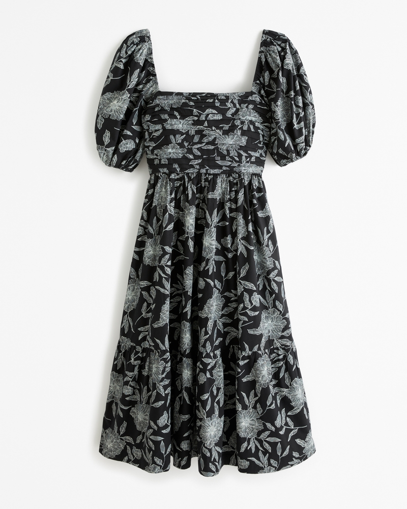 The A&F Emerson Poplin Puff Sleeve Midi Dress