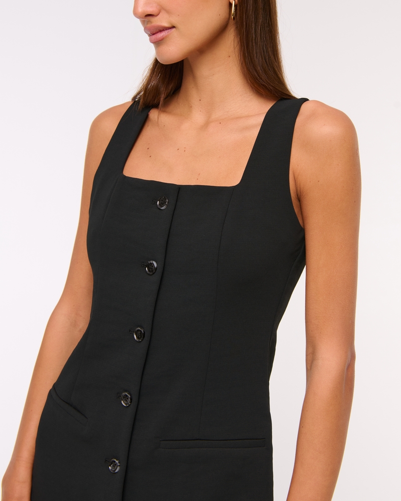 The A&F Mara Squareneck Vest Mini Dress(black,XXS)