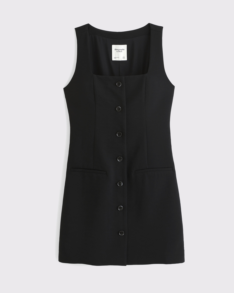 The A&F Mara Squareneck Vest Mini Dress(black,XXS)