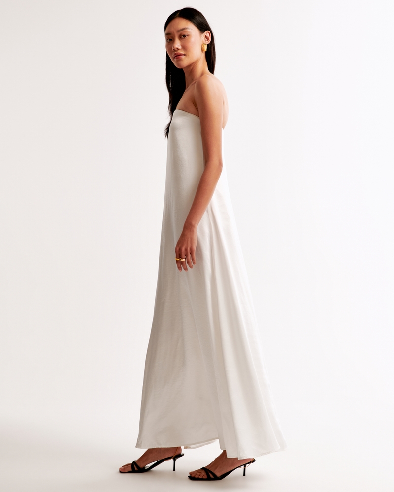 Strapless Trapeze Maxi Dress(pearl,XXS)