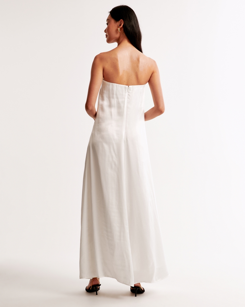 Strapless Trapeze Maxi Dress(pearl,XXS)