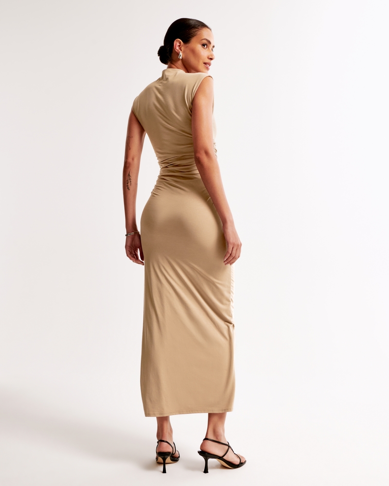 The A&F Paloma Maxi Dress(taupe gray,XXS)