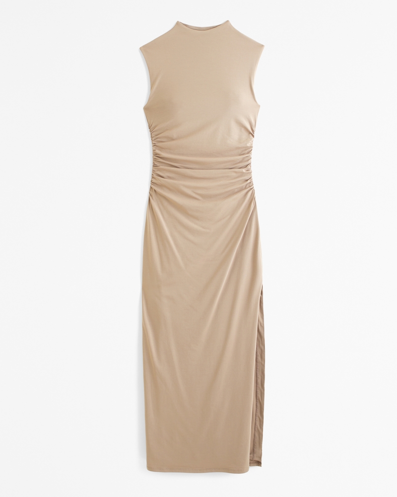 The A&F Paloma Maxi Dress(taupe gray,XXS)