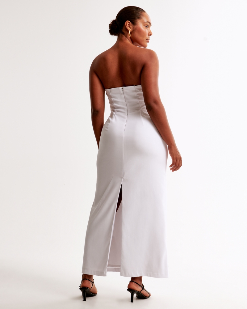 Column Bow-Front Maxi Dress(white,XXS)