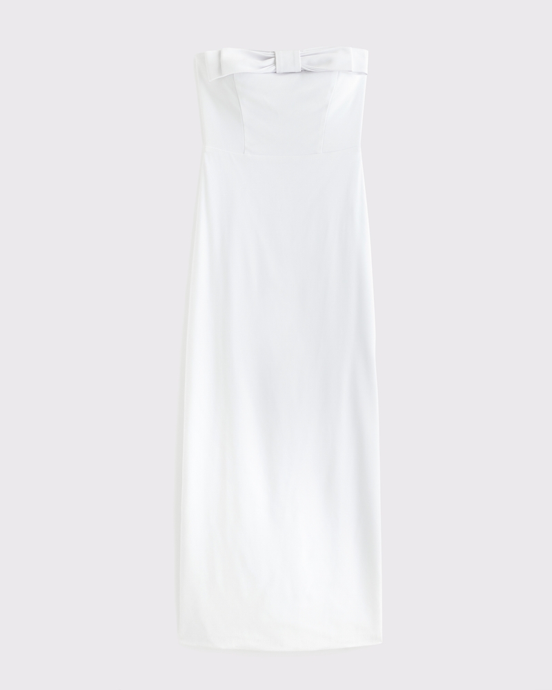 Column Bow-Front Maxi Dress(white,XXS)