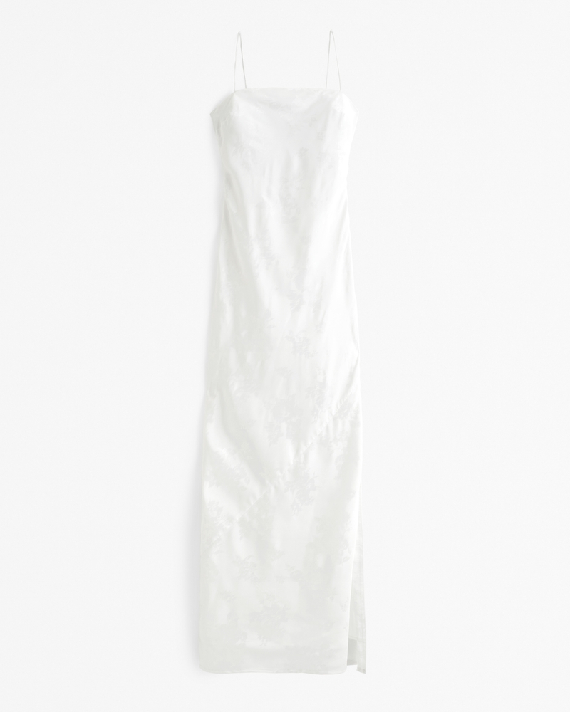 The A&F Julia Slip Satin Jacquard Maxi Dress(pearl,XXS)