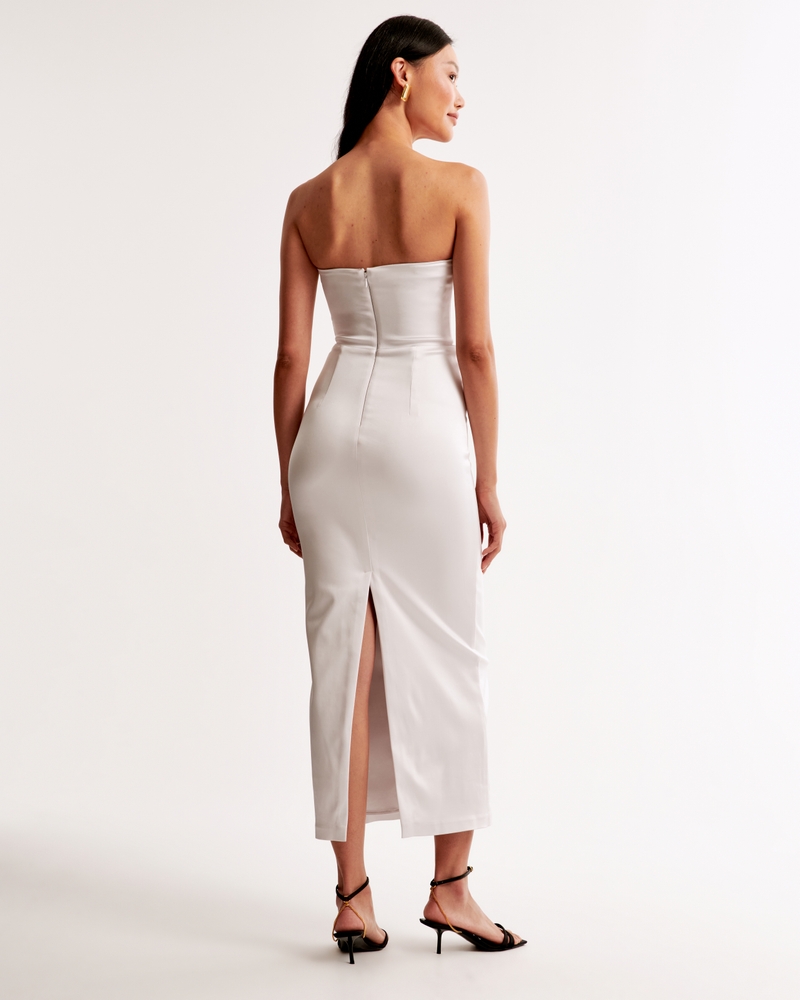 Strapless Satin Sculpt Maxi Dress(pearl,XXS)