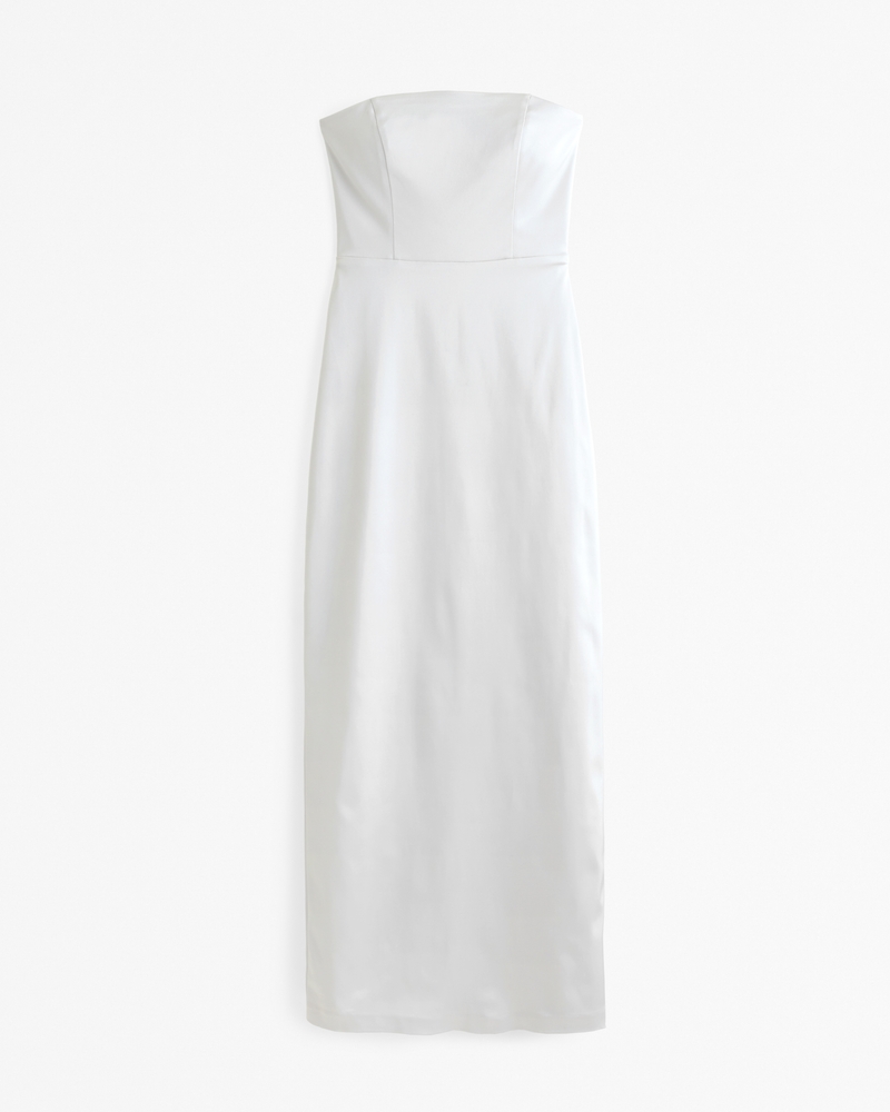 Strapless Satin Sculpt Maxi Dress(pearl,XXS)