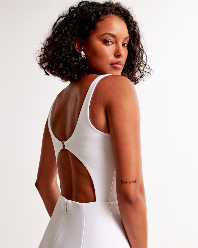 Slash Clasp-Back Jumpsuit(white,XXS)