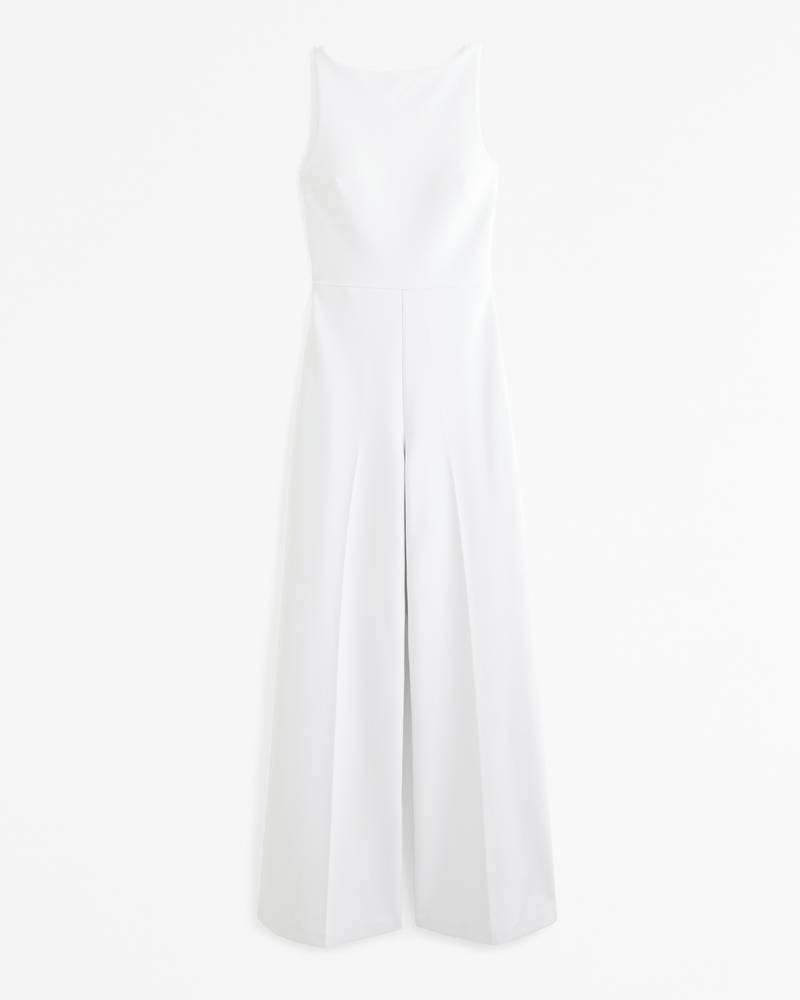 Slash Clasp-Back Jumpsuit(white,XXS)