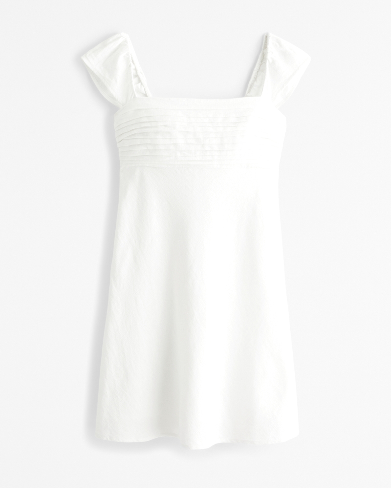 The A&F Emerson Cap Sleeve Mini Dress(white,XXS)