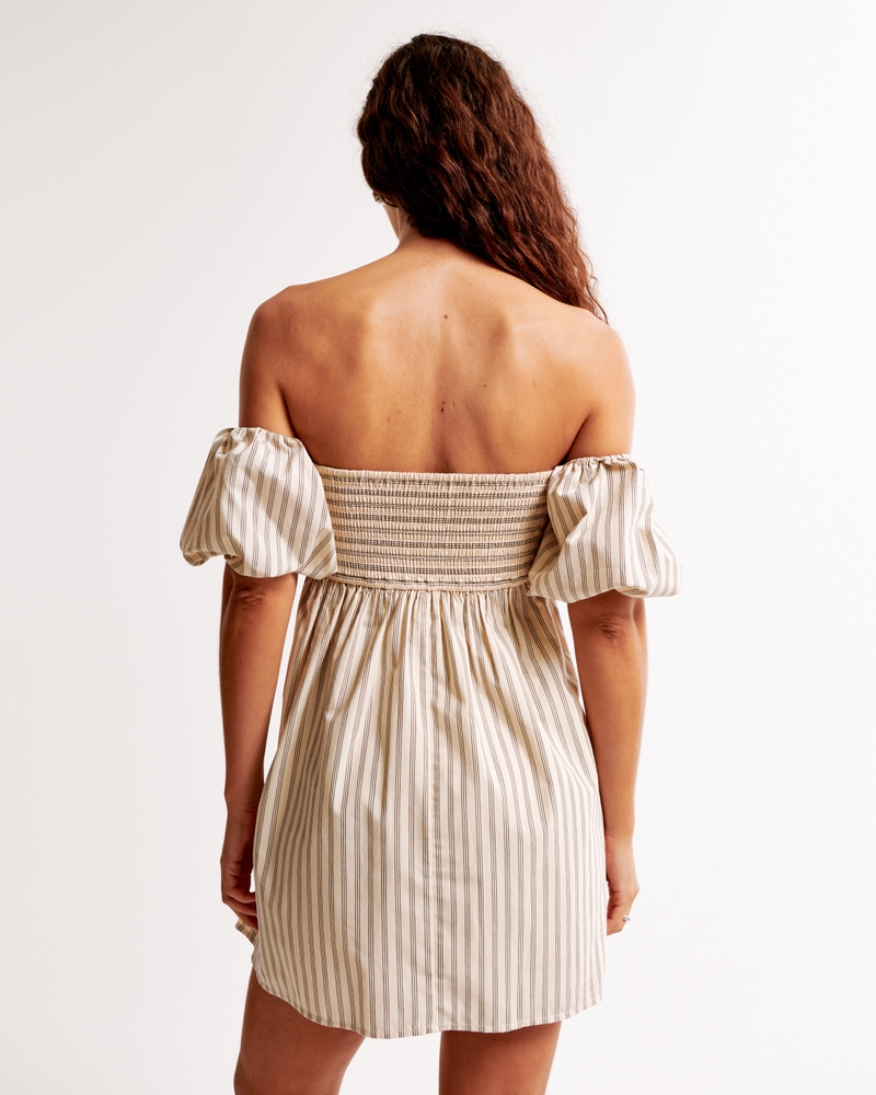 Emerson Off-The-Shoulder Skort(cream stripe,XXS)