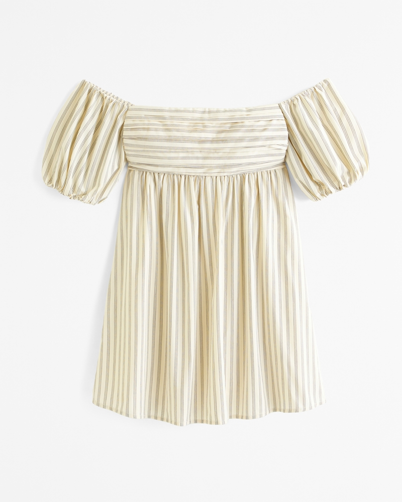 Emerson Off-The-Shoulder Skort(cream stripe,XXS)