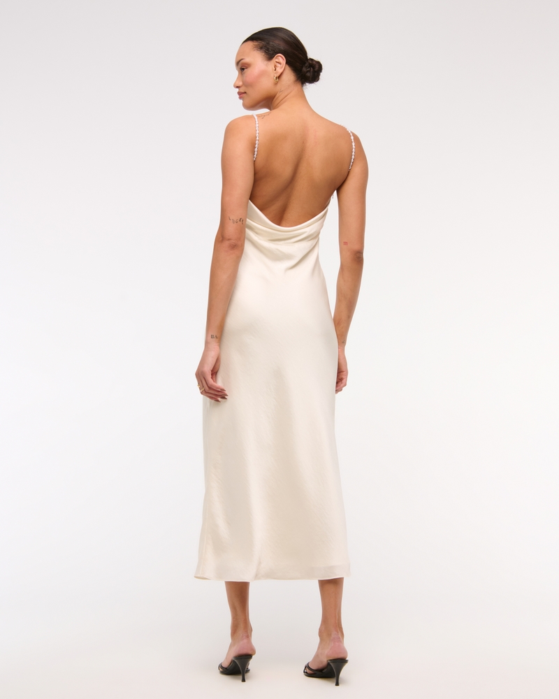 Faux Pearl Strap Maxi Dress(pearl,XXS)