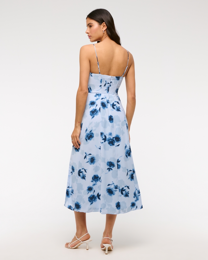 The A&F Camille Midi Dress(periwinkle floral,XXS)