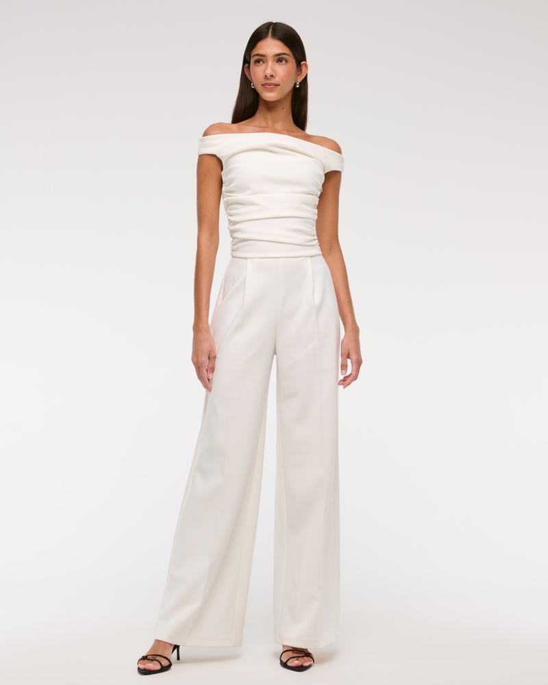Off-The-Shoulder Draped Jumpsuit