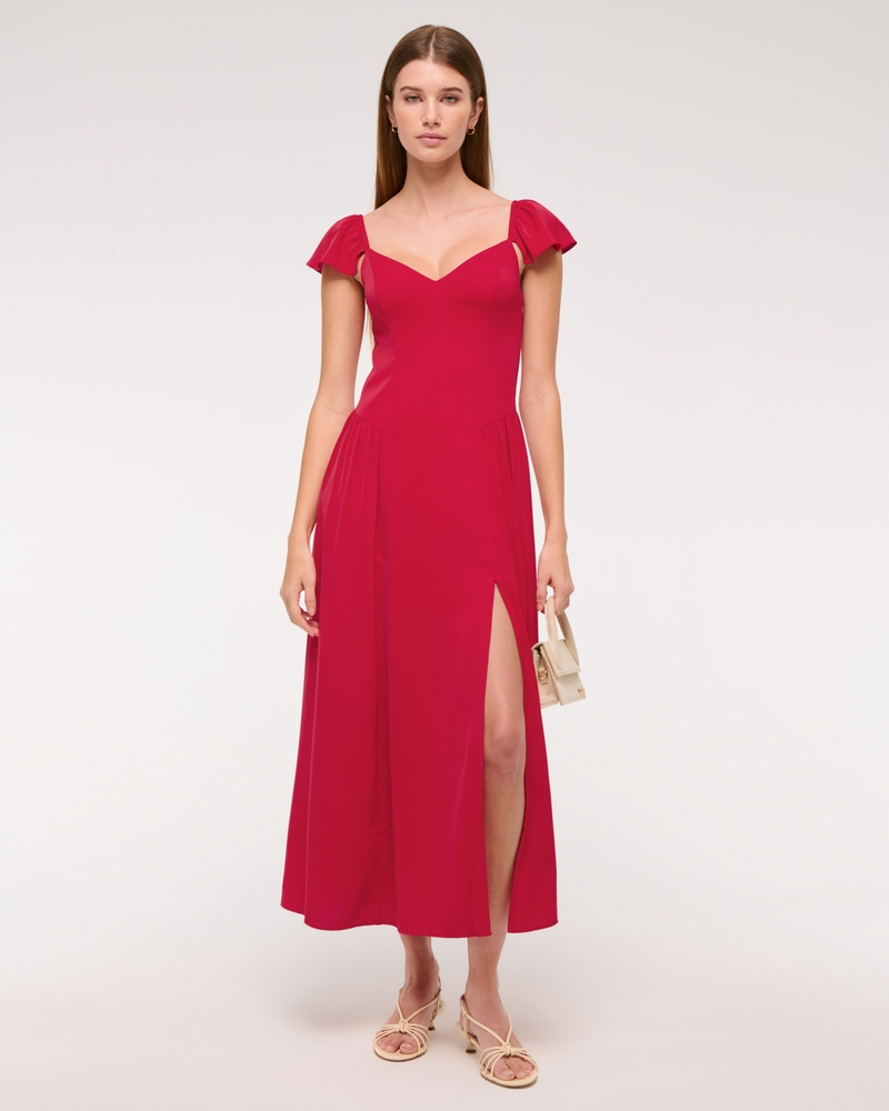Flutter Sleeve Midi Dress
