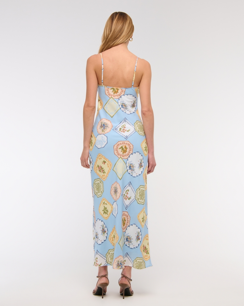 The A&F Julia Slip Maxi Dress(blue pattern,XXS)