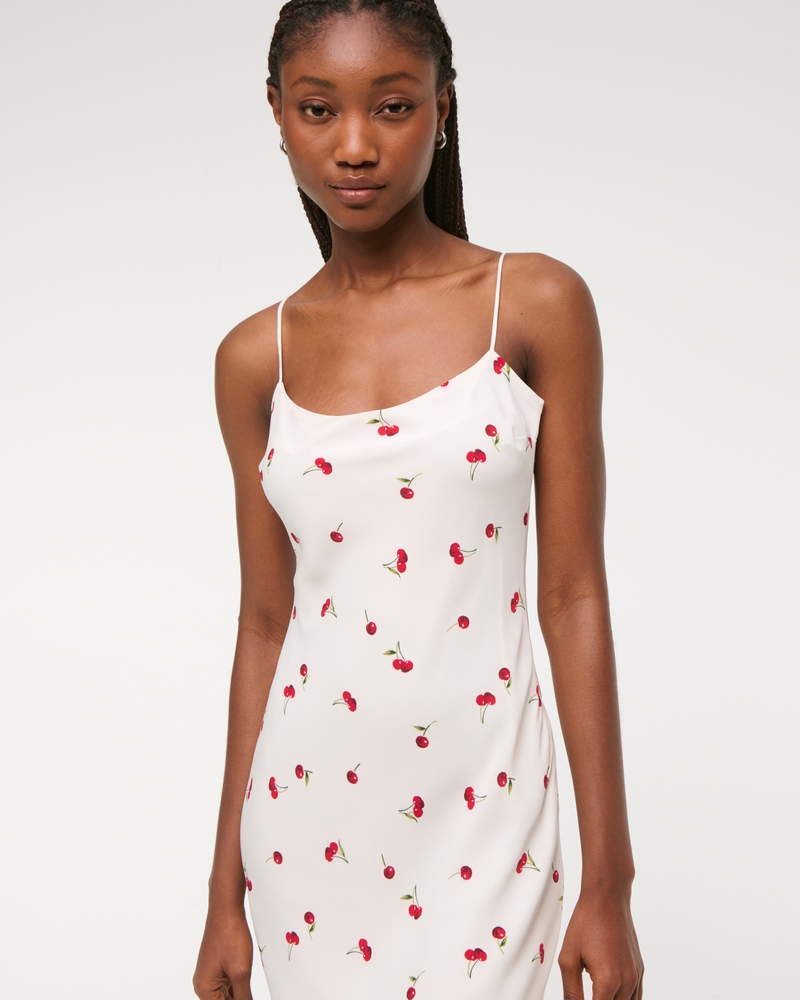 The A&F Julia Slip Knee-Length Dress(red and white,XXS)