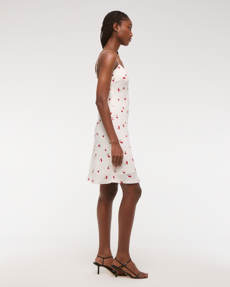 The A&F Julia Slip Knee-Length Dress(red and white,XXS)