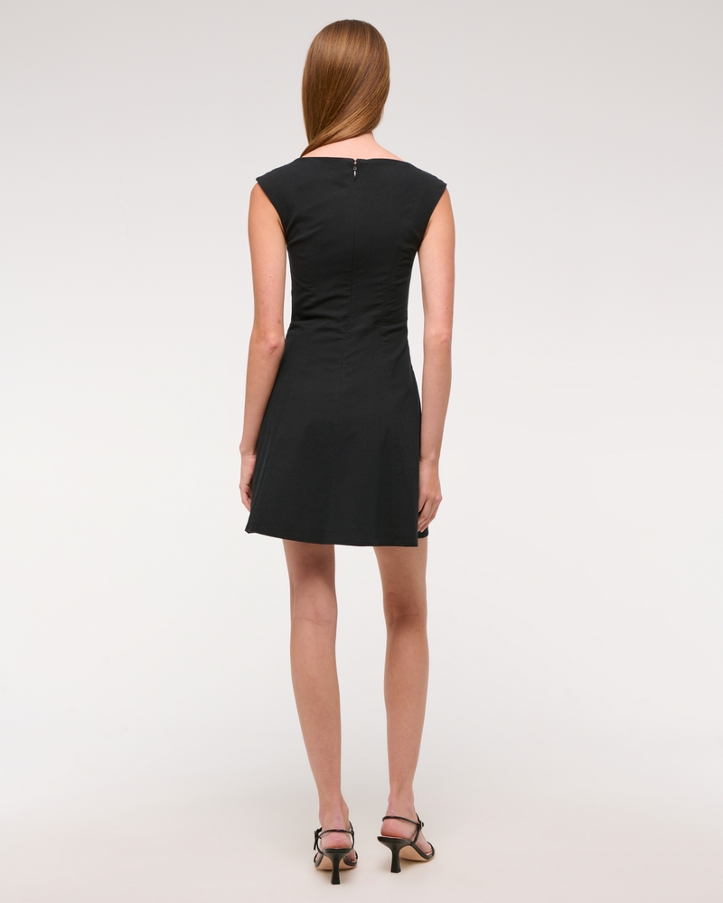 The A&F Mila Cap Sleeve Mini Dress(black,XXS)