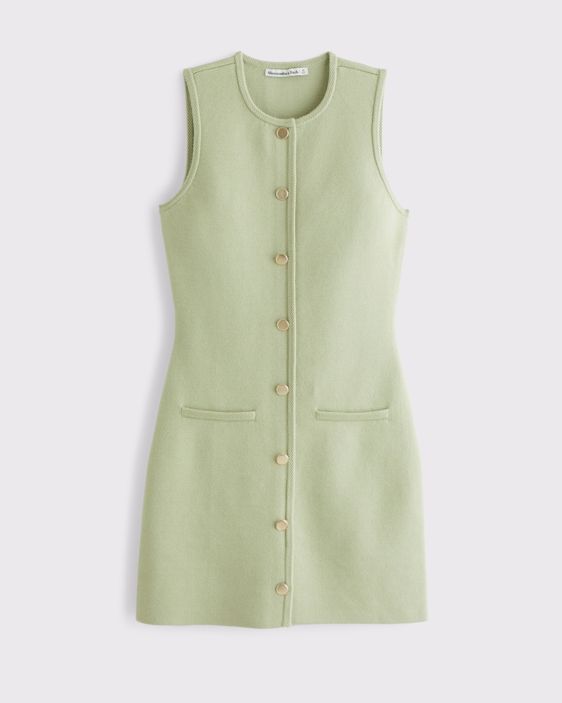 The A&F Mara Mini Sweater Dress(light green,XXS)