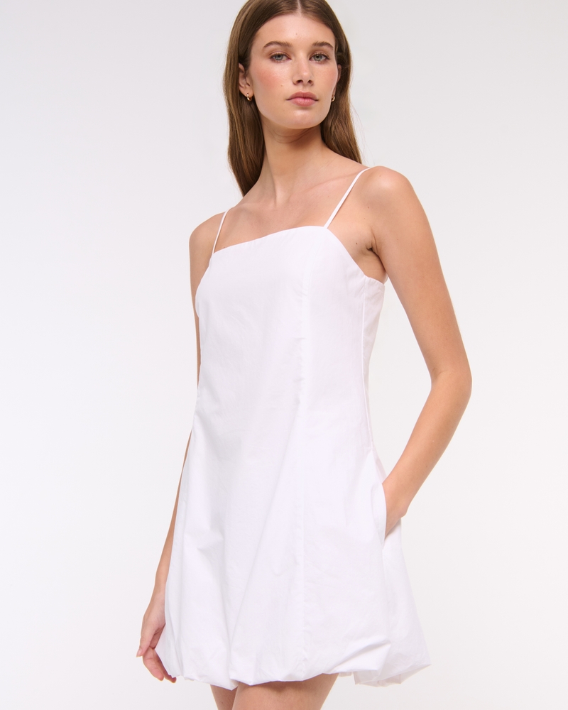 Squareneck Bubble Hem Mini Dress