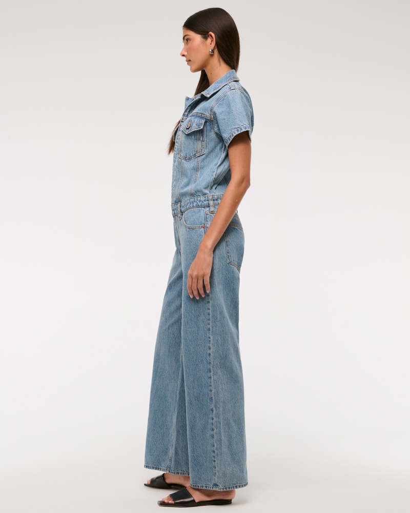 Denim Jumpsuit(medium wash,XXS)
