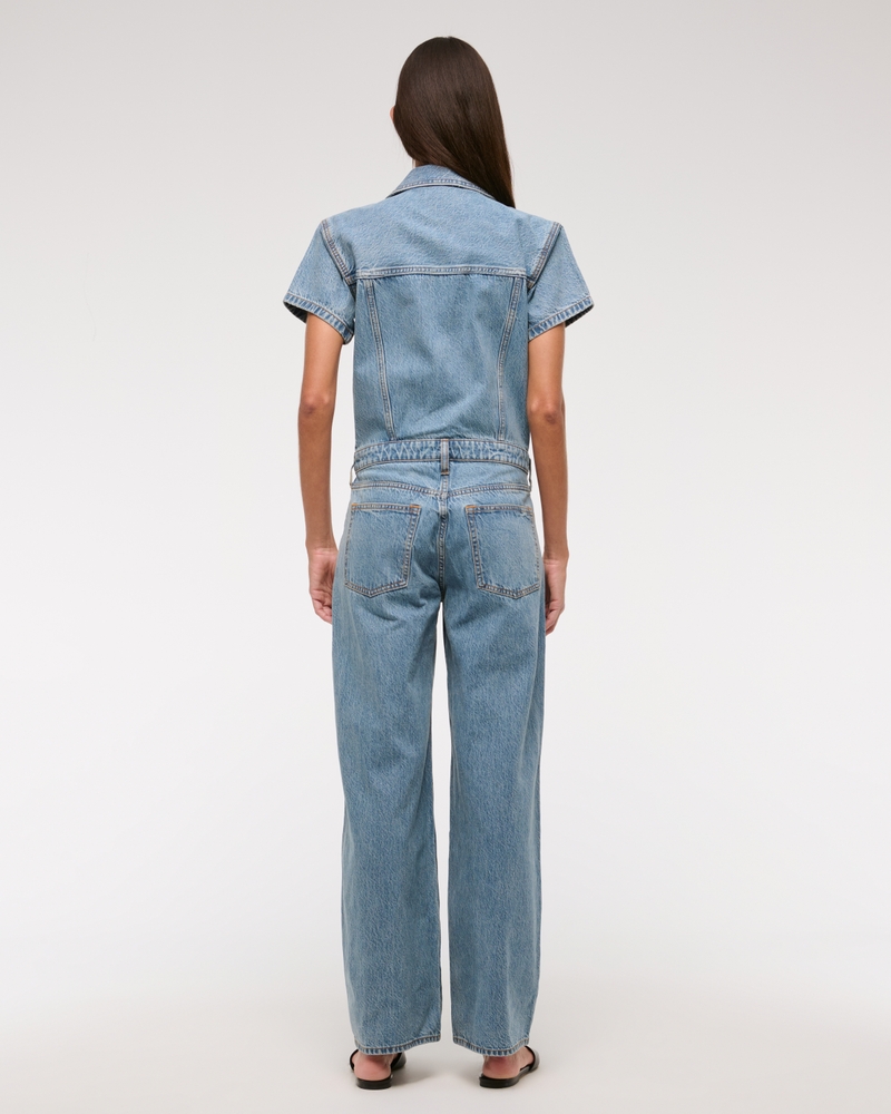 Denim Jumpsuit(medium wash,XXS)