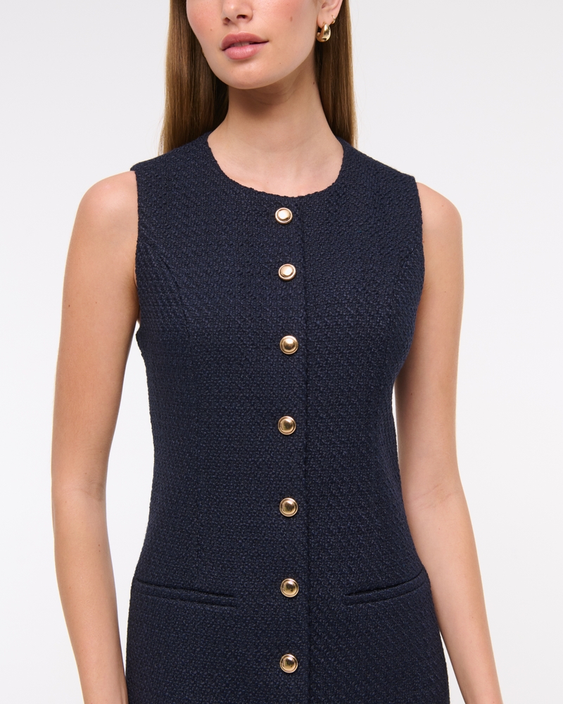 The A&F Mara Tweed Mini Dress(dark indigo,XXS)