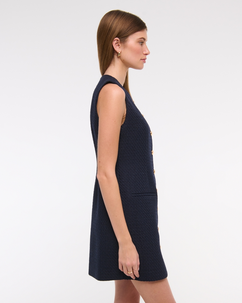 The A&F Mara Tweed Mini Dress(dark indigo,XXS)
