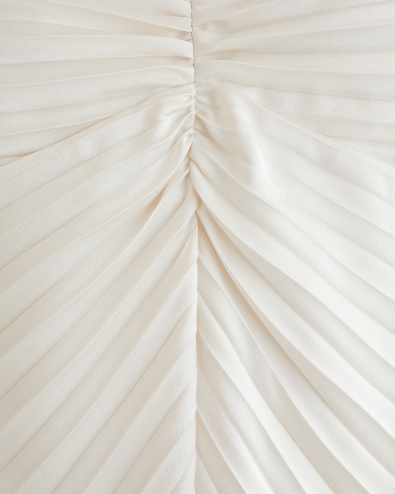The A&F Giselle Sunburst Pleated Maxi Dress(pearl,XXS)