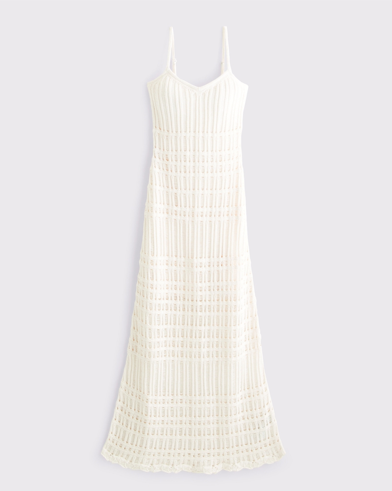 Crochet-Style Maxi Dress(cream,XXS)