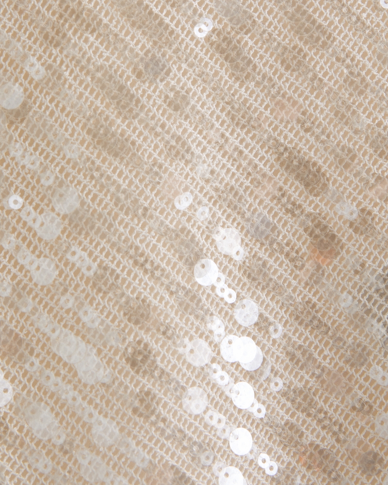 Embellished Slip Mini Dress(cream sequin,XXS)