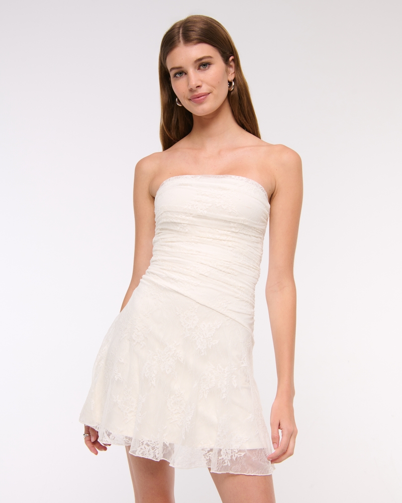 Strapless Lace Mini Dress