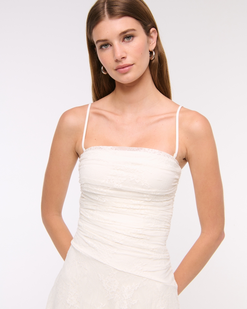 Strapless Lace Mini Dress(white,XXS)