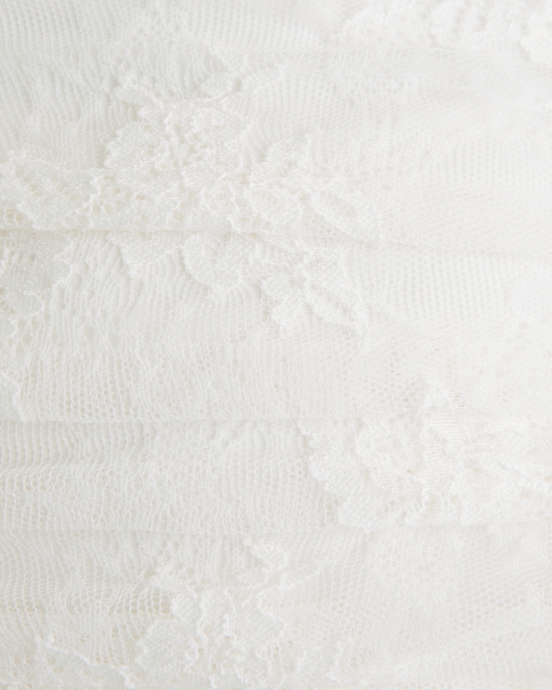 Strapless Lace Mini Dress(white,XXS)
