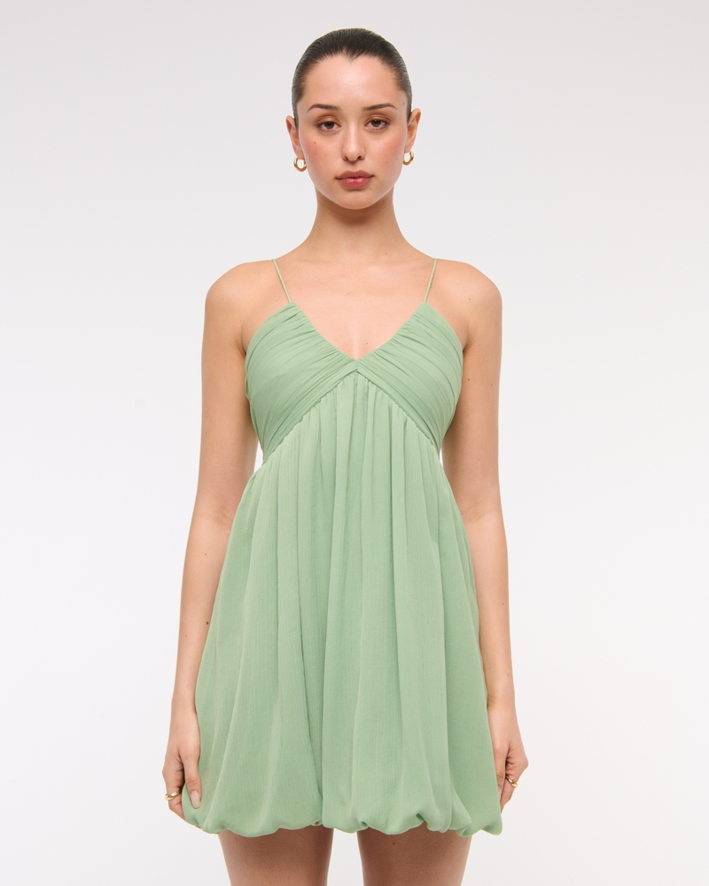 Sheer Bubble Hem Mini Dress