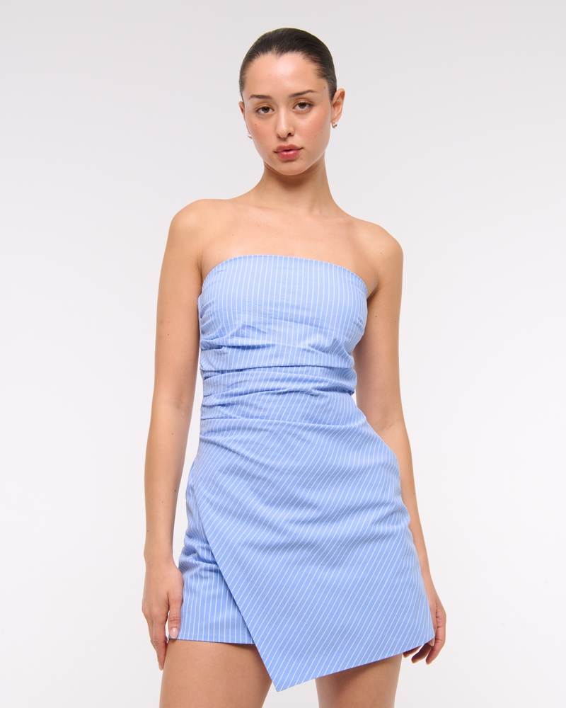 Strapless Asymmetrical Mini Dress