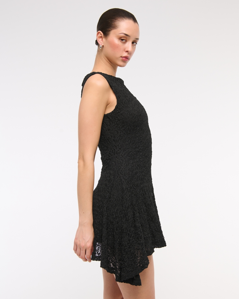 Slash Lace Mini Dress(black,XXS)