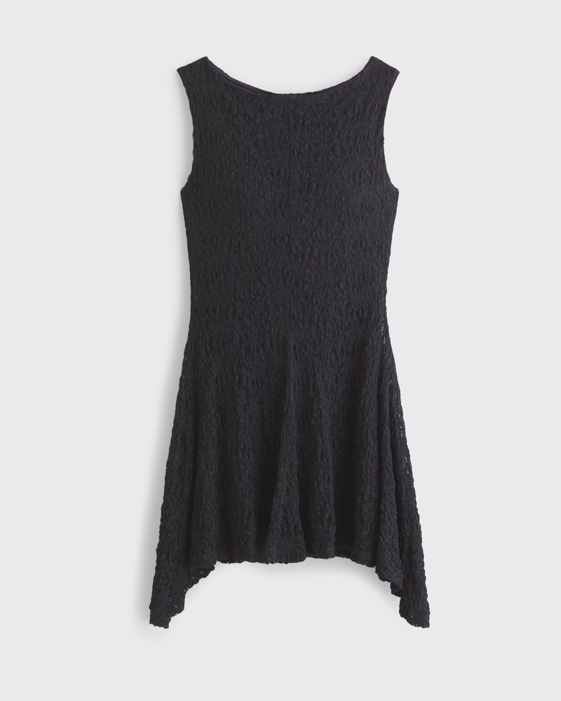 Slash Lace Mini Dress(black,XXS)