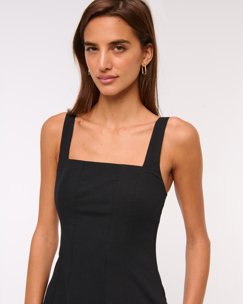 The A&F Mila Midi Dress(black,XXS)