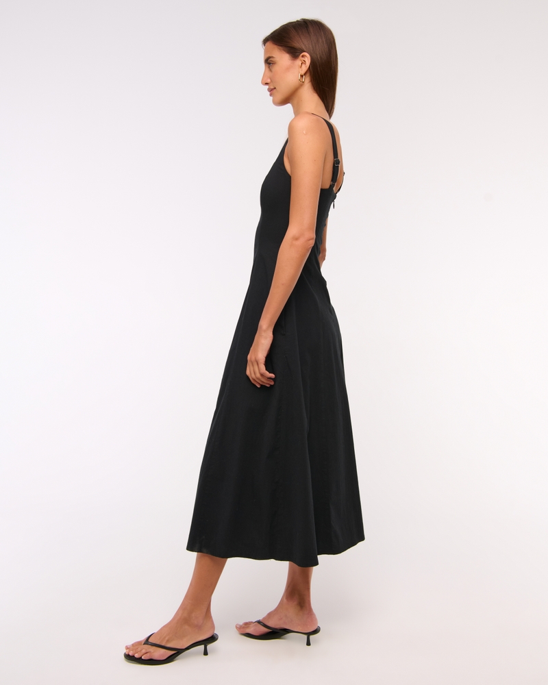 The A&F Mila Midi Dress(black,XXS)