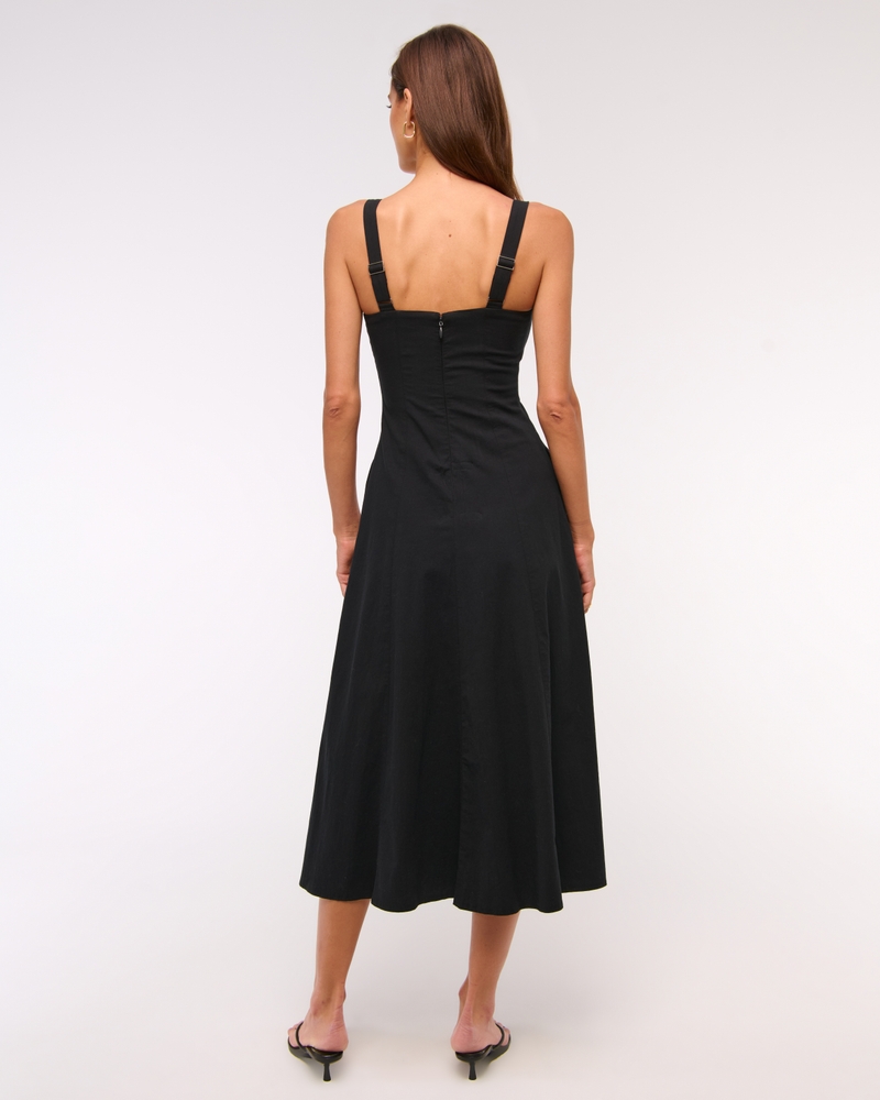 The A&F Mila Midi Dress(black,XXS)